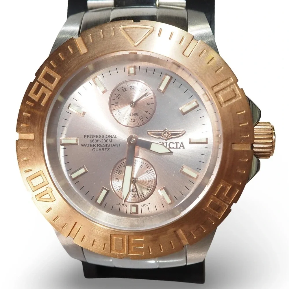 Invicta Pro Diver 14347 Men's 44mm Two Tone Rose Gold Quartz Watch 200M
